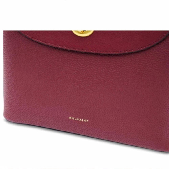Bolvaint Geneviève Paris Backpack Purse Fine Leather Luxury Tote Bag Plum red - Picture 10 of 16